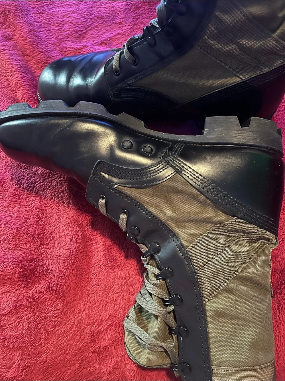 Men's McRae Black and Olive Tactical Lace-Up Boots/ jungle boots sz13r